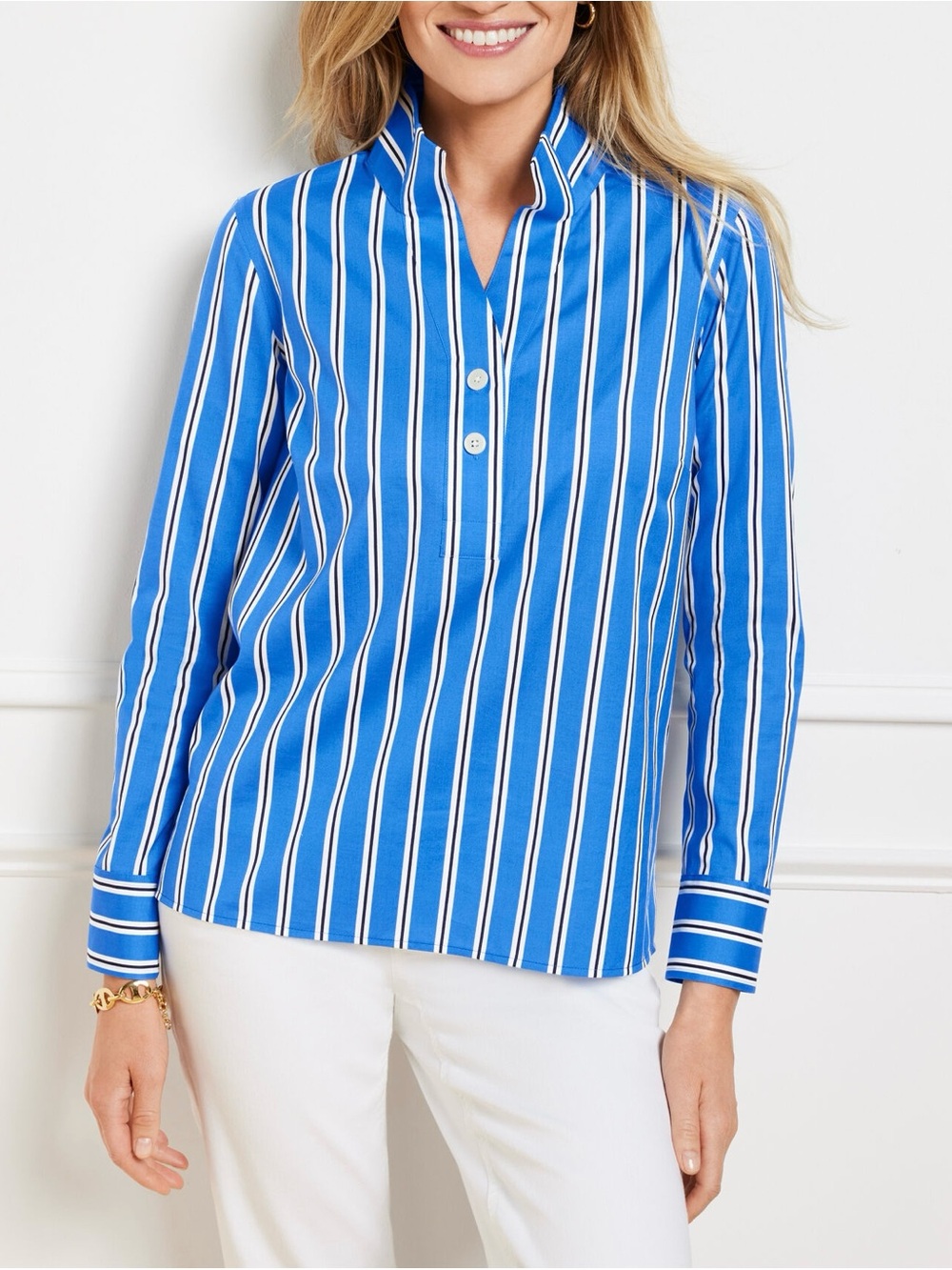 ✨ Talbots Non-Iron Popover Shirt in Dashing Stripe ✨